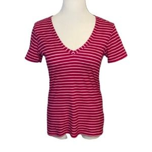Nike Women’s Red And White Striped Shirt Size Medium